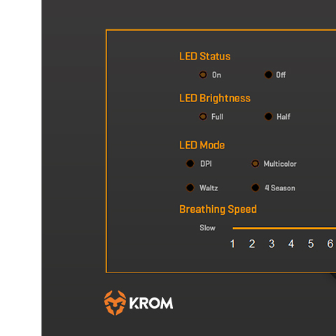 Krom - Souris gamer ultra légère Krom Kaiyu , RGB, 12000 dpi, avec 6  boutons + Logiciel - Souris - Rue du Commerce